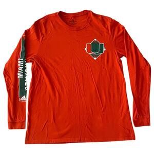 University of Miami Hurricanes Adidas Shirt Long Sleeve UMiami Women's Size XL